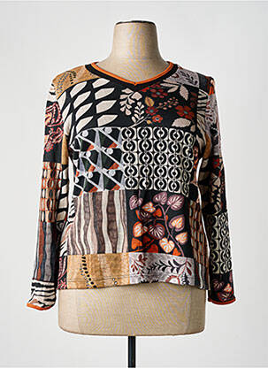Pull coupe cintrée manches longues orange GUY DUBOUIS femme