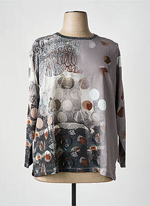 Pull coupe cintrée manches longues gris GUY DUBOUIS femme