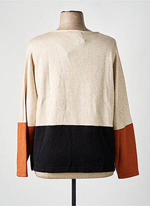 Pull tissage chiné manches longues beige QUATRE VINGT JOURS femme