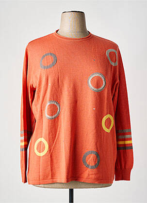 Pull coupe cintrée manches longues orange I.ODENA femme