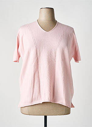 Pull coupe cintrée manches courtes rose I.ODENA femme