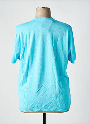 Pull coupe cintrée manches courtes bleu I.ODENA femme
