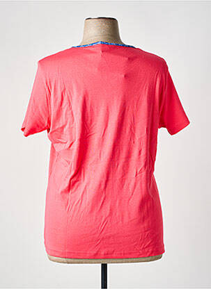 T-shirt col v manches courtes rose I.ODENA femme