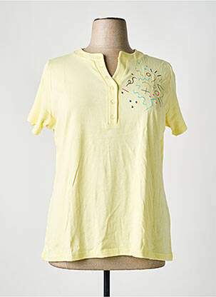 T-shirt col v manches courtes jaune I.ODENA femme
