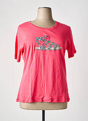 T-shirt stretch manches courtes rose GRIFFON femme