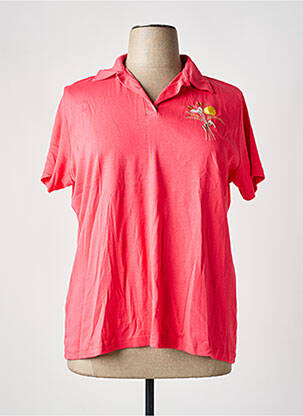 Polo broderie manches courtes rose I.ODENA femme