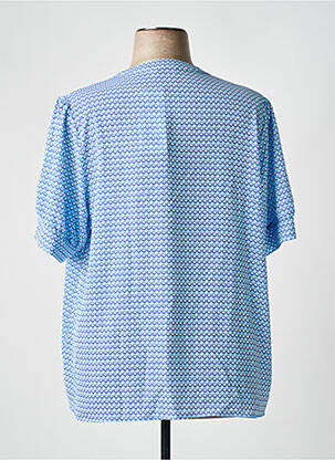 Blouse imprimé fantaisie manches courtes bleu GRIFFON femme