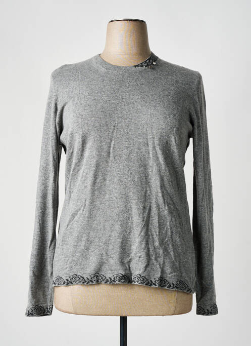Pull coupe cintrée manches longues gris QUATRE VINGT JOURS femme