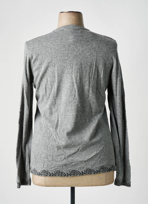 Pull coupe cintrée manches longues gris QUATRE VINGT JOURS femme