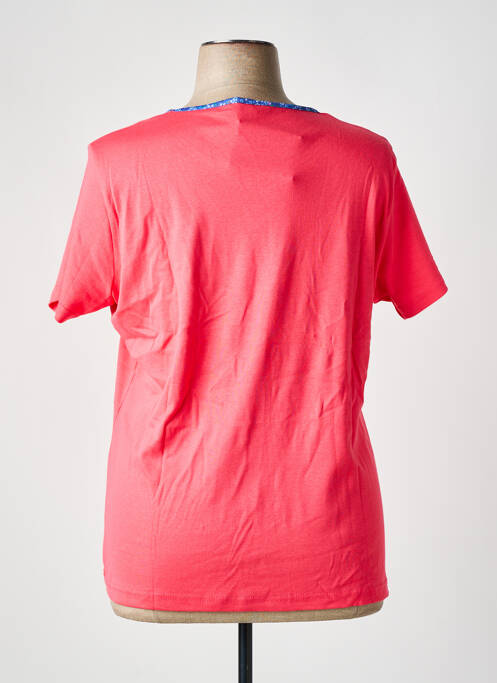 T-shirt col v manches courtes rose I.ODENA femme