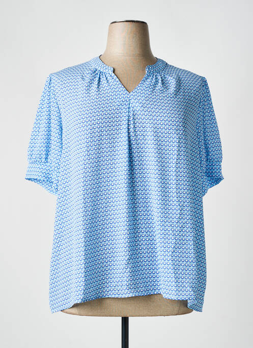 Blouse imprimé fantaisie manches courtes bleu GRIFFON femme