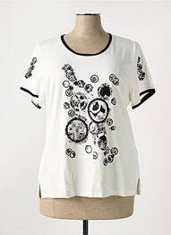 T-shirt sérigraphie manches courtes beige GUY DUBOUIS femme