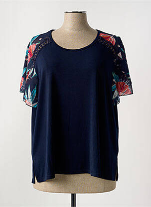 T-shirt imprimé fantaisie manches courtes bleu GRIFFON femme
