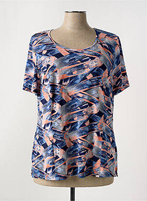 T-shirt imprimé fantaisie manches courtes bleu GUY DUBOUIS femme