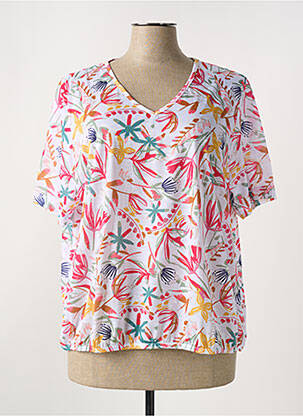 T-shirt col v manches courtes rouge GRIFFON femme