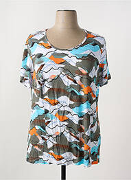 T-shirt imprimé fantaisie manches courtes bleu GUY DUBOUIS femme