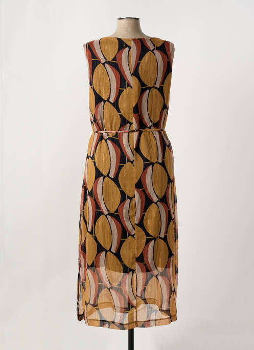 Robe longue imprimé fantaisie sans manche marron GRIFFON femme