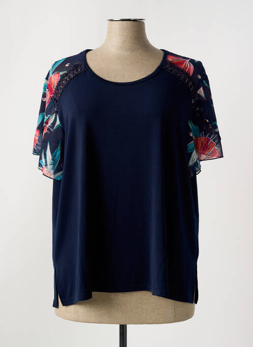 T-shirt imprimé fantaisie manches courtes bleu GRIFFON femme