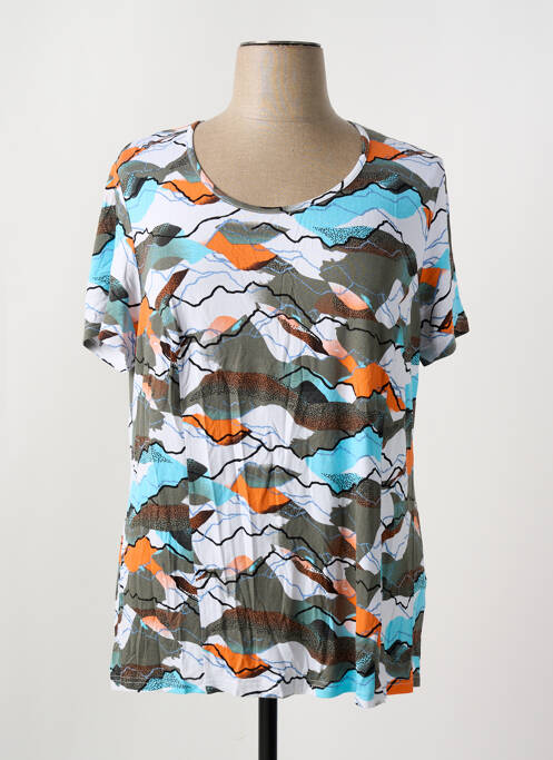 T-shirt imprimé fantaisie manches courtes bleu GUY DUBOUIS femme