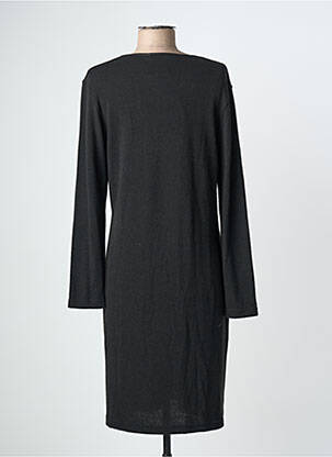 Robe mi-longue imprimé fantaisie manches longues noir GRIFFON femme