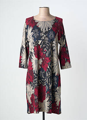 Robe mi-longue manches 3/4 manches 3/4 rouge GRIFFON femme