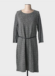 Robe pull tissage chiné manches longues noir GRIFFON femme