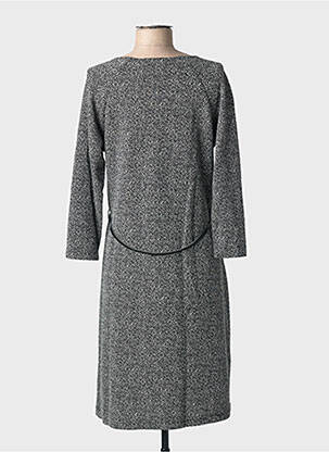 Robe pull tissage chiné manches longues noir GRIFFON femme