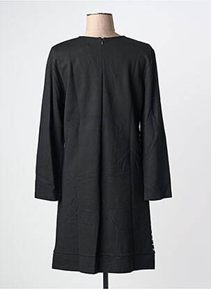 Robe mi-longue imprimé fantaisie manches longues noir GRIFFON femme