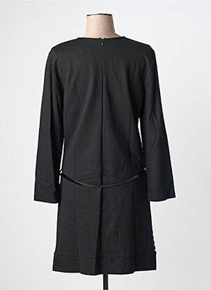 Robe mi-longue imprimé fantaisie manches longues noir GRIFFON femme