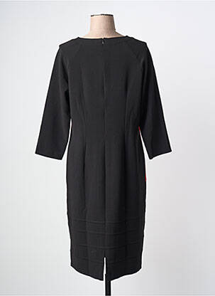 Robe mi-longue manches longues manches longues noir GRIFFON femme