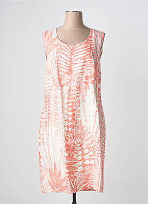 Robe mi-longue imprimé fantaisie sans manche orange GRIFFON femme