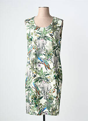 Robe mi-longue sans manche sans manche vert GRIFFON femme