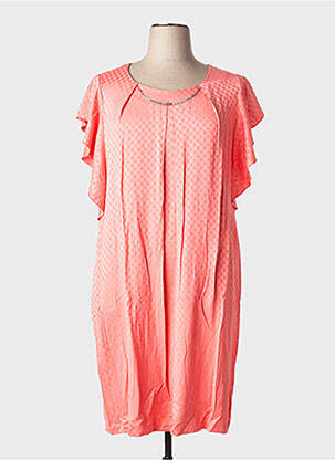 Robe mi-longue manches courtes manches courtes orange GRIFFON femme