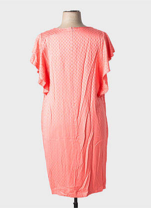 Robe mi-longue manches courtes manches courtes orange GRIFFON femme