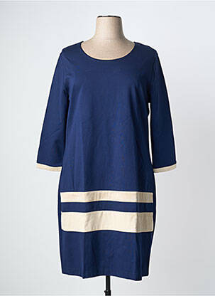 Robe mi-longue manches 3/4 manches 3/4 bleu GRIFFON femme