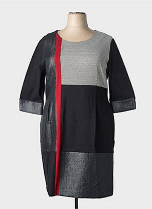 Robe mi-longue manches 3/4 manches 3/4 noir GRIFFON femme