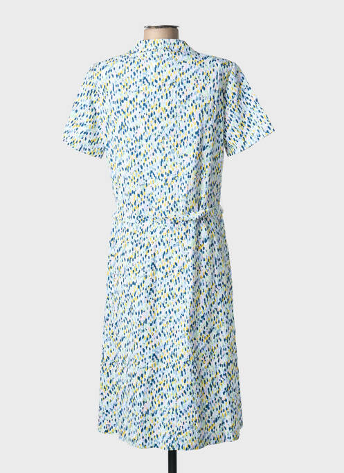Robe mi-longue imprimé fantaisie manches courtes bleu GRIFFON femme