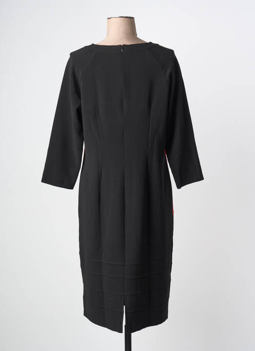 Robe mi-longue manches longues manches longues noir GRIFFON femme