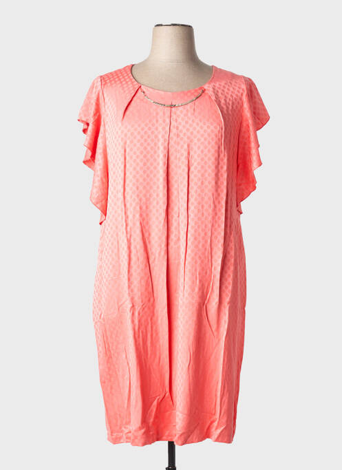 Robe mi-longue fermeture zippée au dos manches courtes orange GRIFFON femme