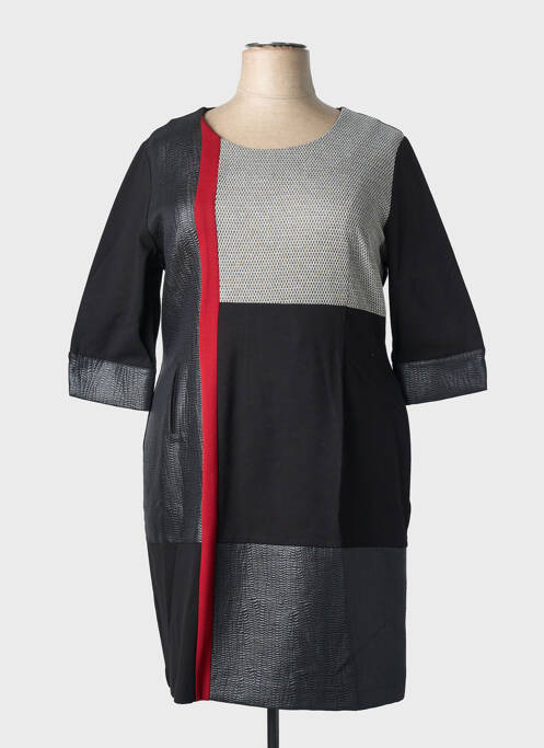 Robe mi-longue manches 3/4 manches 3/4 noir GRIFFON femme