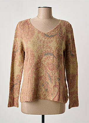 Pull coupe cintrée manches longues marron I.ODENA femme
