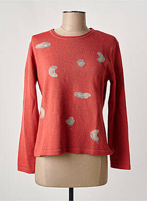 Pull coupe cintrée manches longues rouge I.ODENA femme
