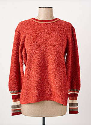 Pull coupe cintrée manches longues orange I.ODENA femme