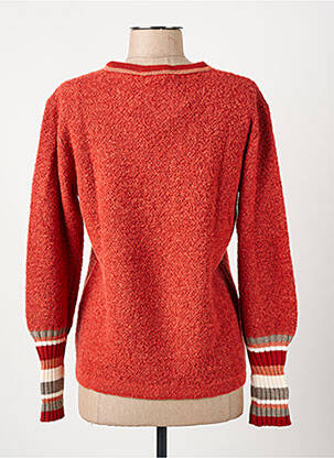 Pull coupe cintrée manches longues orange I.ODENA femme