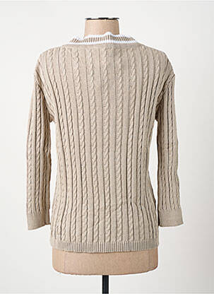 Pull coupe cintrée manches longues beige I.ODENA femme
