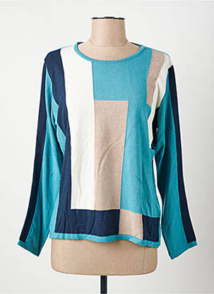 Pull coupe droite manches longues bleu I.ODENA femme