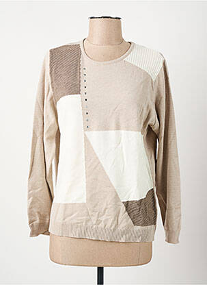 Pull coupe droite manches longues beige I.ODENA femme