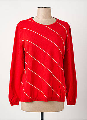 Pull coupe droite manches longues rouge I.ODENA femme