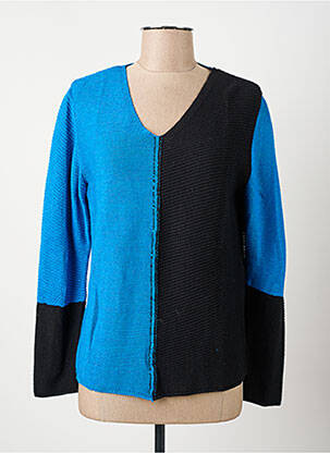 Pull coupe droite manches longues bleu I.ODENA femme