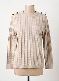 Pull coupe cintrée manches longues beige I.ODENA femme